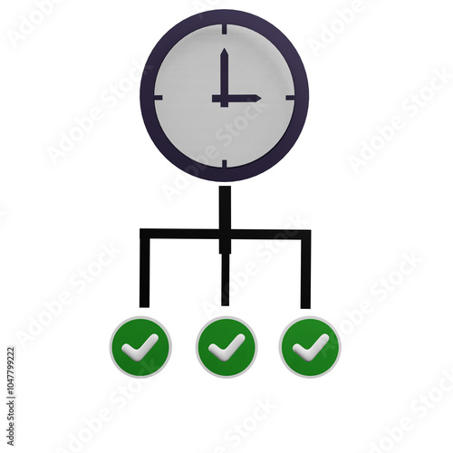 3 D illustration of time of time management