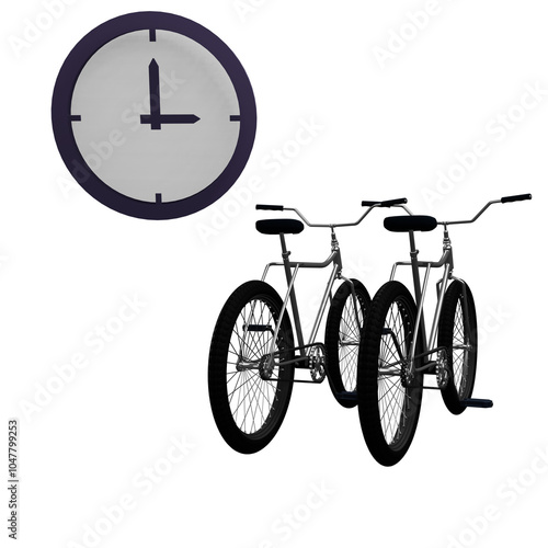 3 D illustration of time of bike time