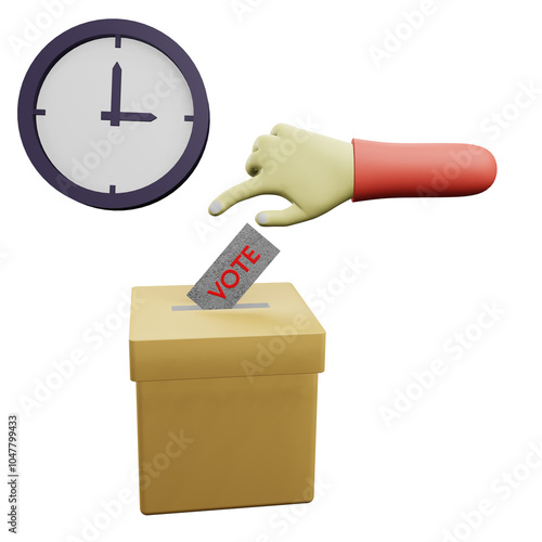 3 D illustration of work time