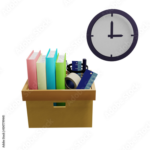 3 D illustration of work time