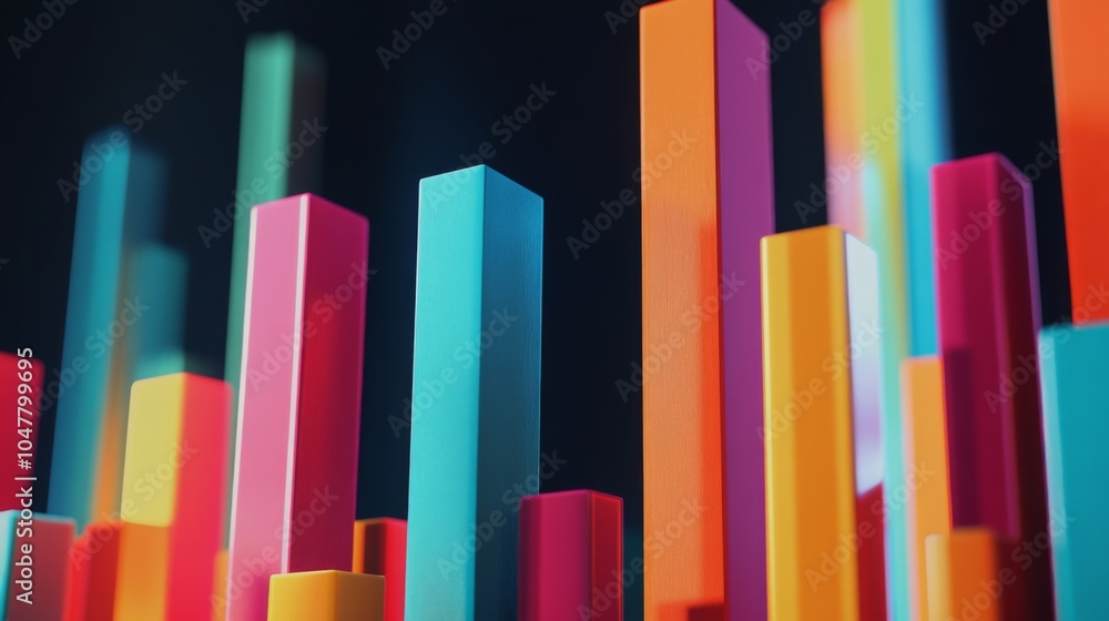 Colorful 3D Bar Graph Visualization Abstract Design Colorful 3D Bar Graph Visualization Abstract Design