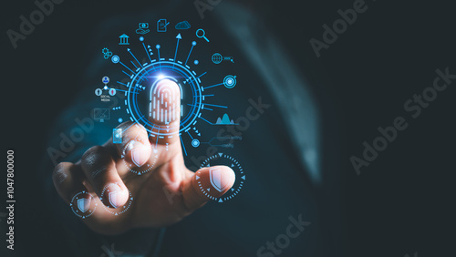 Fotografie Concept Cyber security protection of privacy personal data