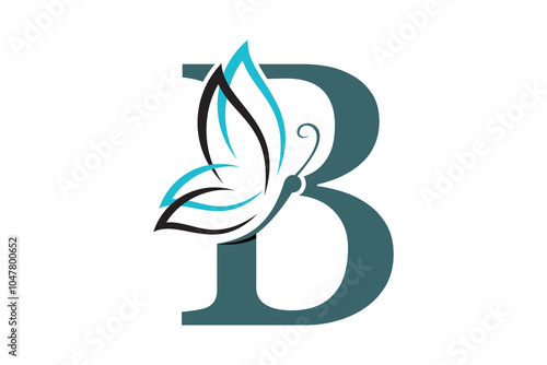 beautiful butterfly design with a combination of the letter b