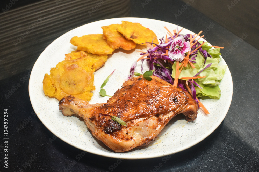 Chicken pollada, traditional Peruvian food Chicken pollada, traditional Peruvian food