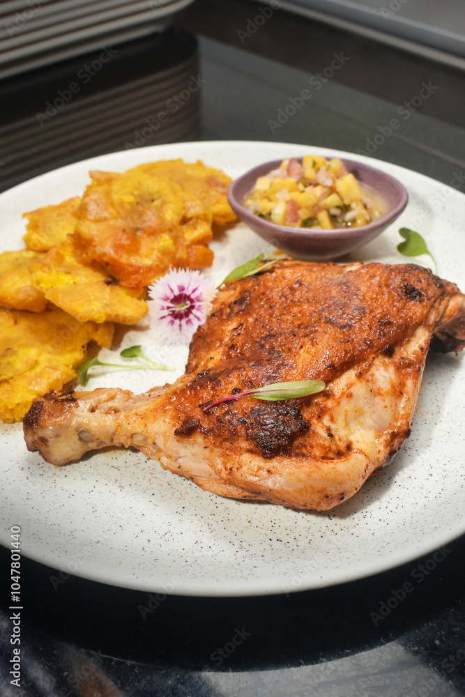 Chicken pollada, traditional Peruvian food Chicken pollada, traditional Peruvian food