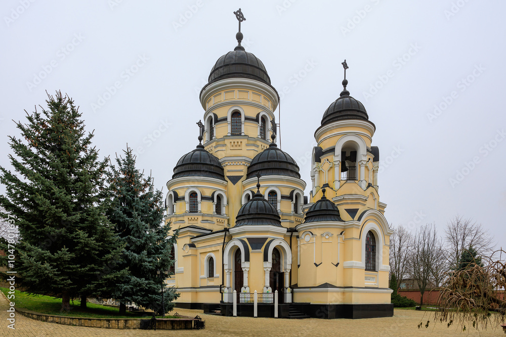 Monastery of Capriana in the Republic of Moldova. Background with selective focus and copy space Monastery of Capriana in the Republic of Moldova. Background with selective focus and copy space