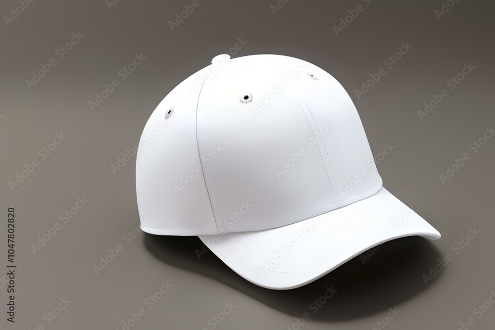 Fototapeta premium a white baseball cap on a gray background