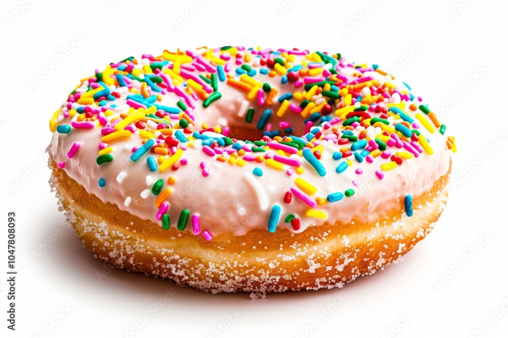 Pink Glazed Donut with Sprinkles Pink Glazed Donut with Sprinkles