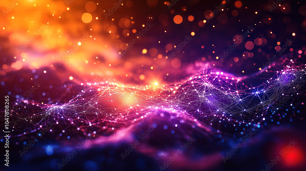 Fototapeta premium Background of interconnected dots and lines representing a global network