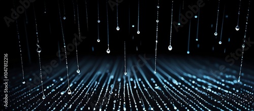 Water drops on black background