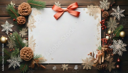 크리스마스 테마-크리스마스 장식이 된 겨울 프레임 배경