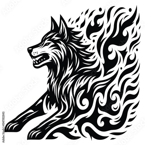 Wolf fire tribal.eps