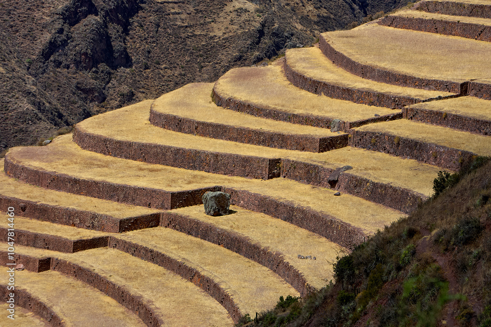 The terraces of Pisac are one of the most remarkable features of the Pisac Archaeological Park. These terraces, also known as The terraces of Pisac are one of the most remarkable features of the Pisac Archaeological Park. These terraces, also known as