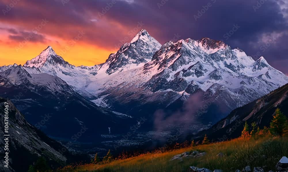 Majestic Mountain Range at Sunset Majestic Mountain Range at Sunset