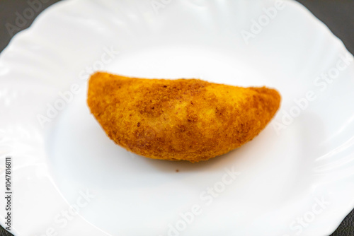 Traditional snack known as risoles, stuffed with minced meat and fried photo