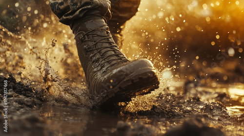 Wallpaper Mural pair of army boots  Torontodigital.ca