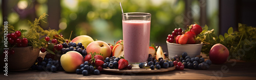 Berries and grapes pink smoothie