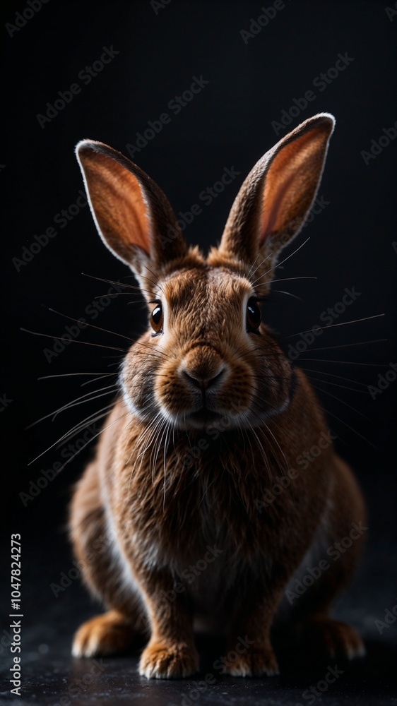 charming wild rabbit in dark room professional photo capture charming wild rabbit in dark room professional photo capture