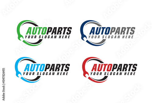 Vector logo of car parts, auto repair template