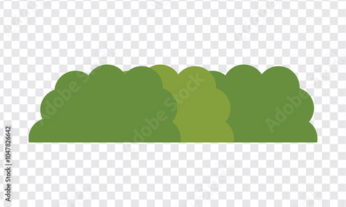 Bush icon, flat style The bush icon vector on a PNG background.
