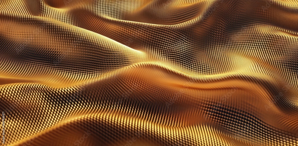 Luxurious Golden Silk Fabric with Elegant Wavy Texture, Shimmering Metallic Surface Background for Luxury Concepts Luxurious Golden Silk Fabric with Elegant Wavy Texture, Shimmering Metallic Surface Background for Luxury Concepts