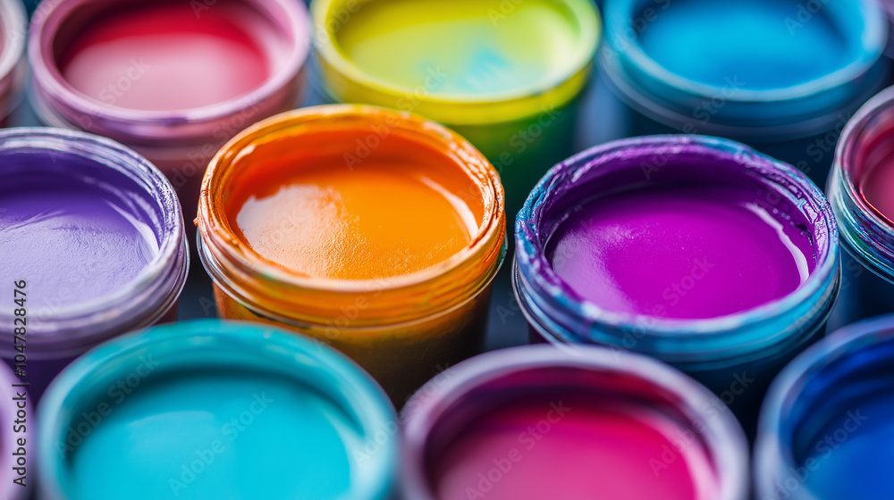 close up of colorful paints, paint set, palette, art, artist, collection of colorful paints, liquid paint