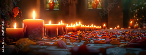 Sacred Remembrance: All Saints' Day, solemn occasion dedicated to commemoration, veneration of saints, day of prayer, reflection, celebration of virtuous life, spiritual legacy of holy men and women photo