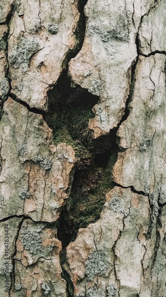 Detailed texture of an aged tree bark, featuring prominent cracks and lichen, showcasing nature's resilience and beauty. Detailed texture of an aged tree bark, featuring prominent cracks and lichen, showcasing nature's resilience and beauty.
