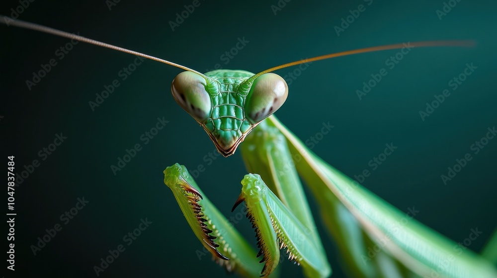 Green Praying Mantis Close-Up Green Praying Mantis Close-Up
