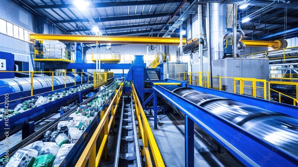 Industrial Conveyor Belt System for Recycling Glass Bottles Industrial Conveyor Belt System for Recycling Glass Bottles