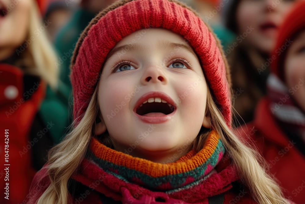 Joyful Christmas Carolers Fill Town Square with Festive Cheer, Holiday Traditions, Community Spirit, Winter Wonderland Joyful Christmas Carolers Fill Town Square with Festive Cheer, Holiday Traditions, Community Spirit, Winter Wonderland
