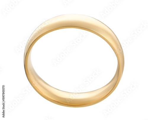 Beautiful golden wedding ring isolated on white