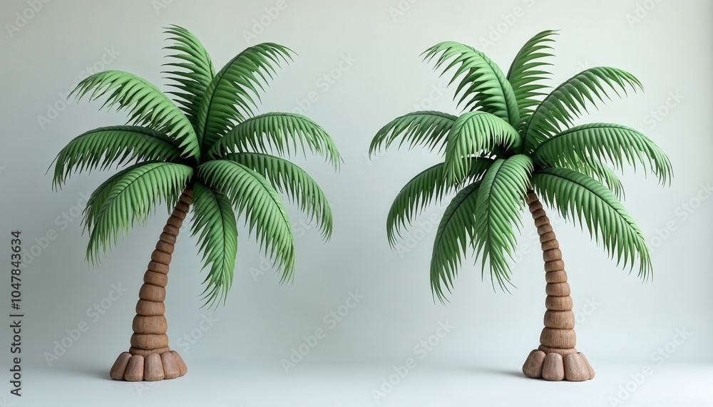 Obraz premium palm tree on gray background