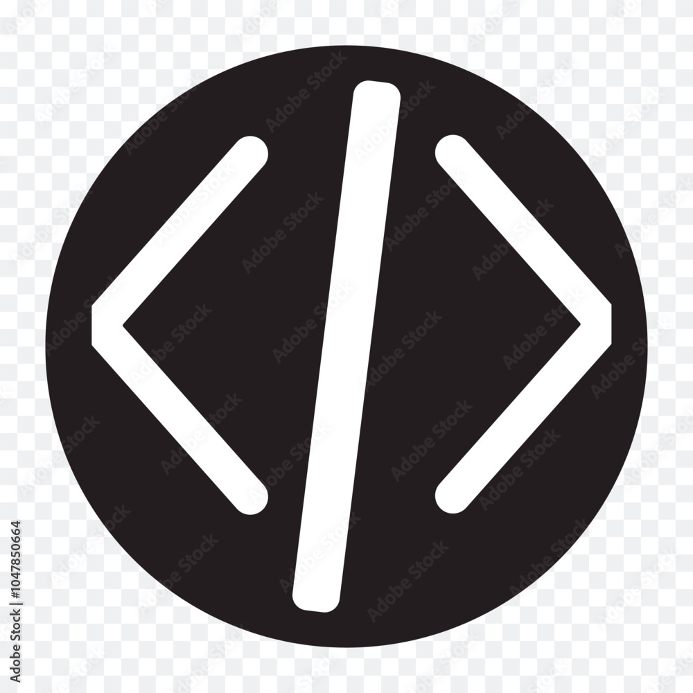 code icon vector. code icon flat style design. HTML code icon logo on a ...