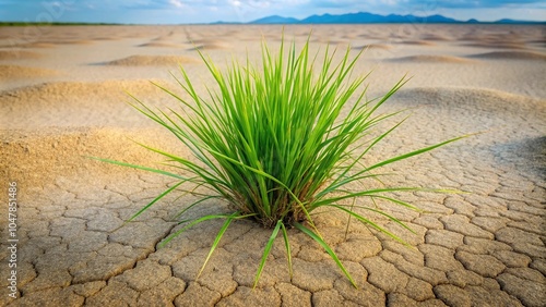 Symmetrical native Florida paspalum wild grass in wet sandy soil, perfect background photo