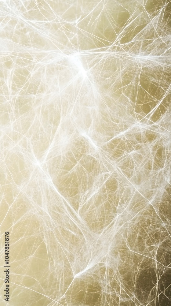 Fototapeta premium White Spider Web on Yellow Background, Abstract Image, Texture, Pattern Background, Wallpaper, Cover and Screen of Smartphone, PC, Laptop, 9:16 and 16:9 Format