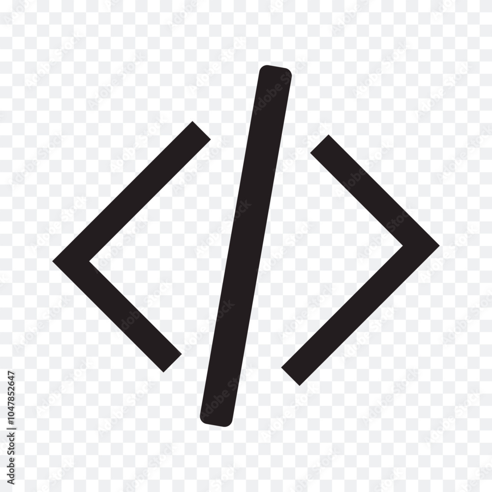 code icon vector. code icon flat style design. HTML code icon logo on a ...