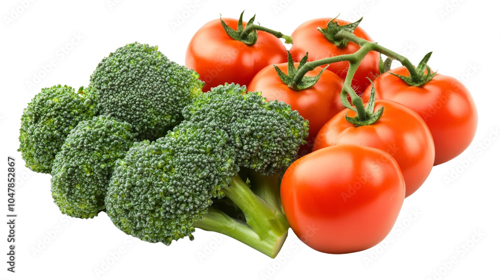 Fresh and Wholesome Vegetable Salad with Broccoli and Tomatoes for Healthy Eating Concept Fresh and Wholesome Vegetable Salad with Broccoli and Tomatoes for Healthy Eating Concept