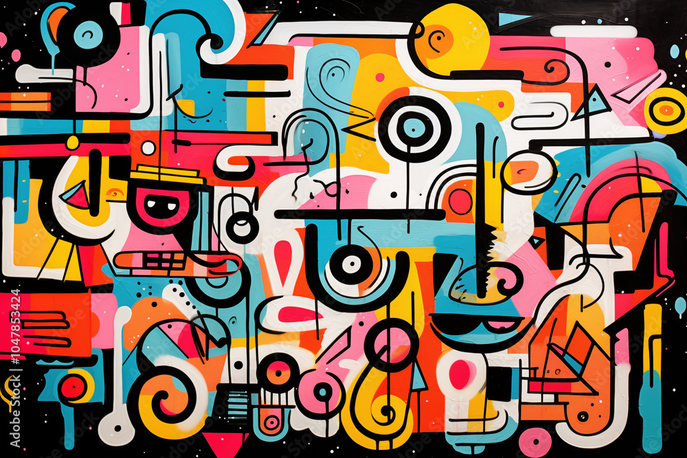 Colorful Abstract Geometric Art With Dynamic Shapes and Lines Colorful Abstract Geometric Art With Dynamic Shapes and Lines
