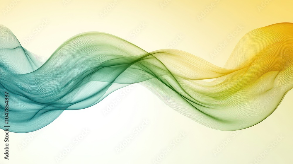 Abstract wave of blue, green and yellow smoke on a white background. Abstract wave of blue, green and yellow smoke on a white background.