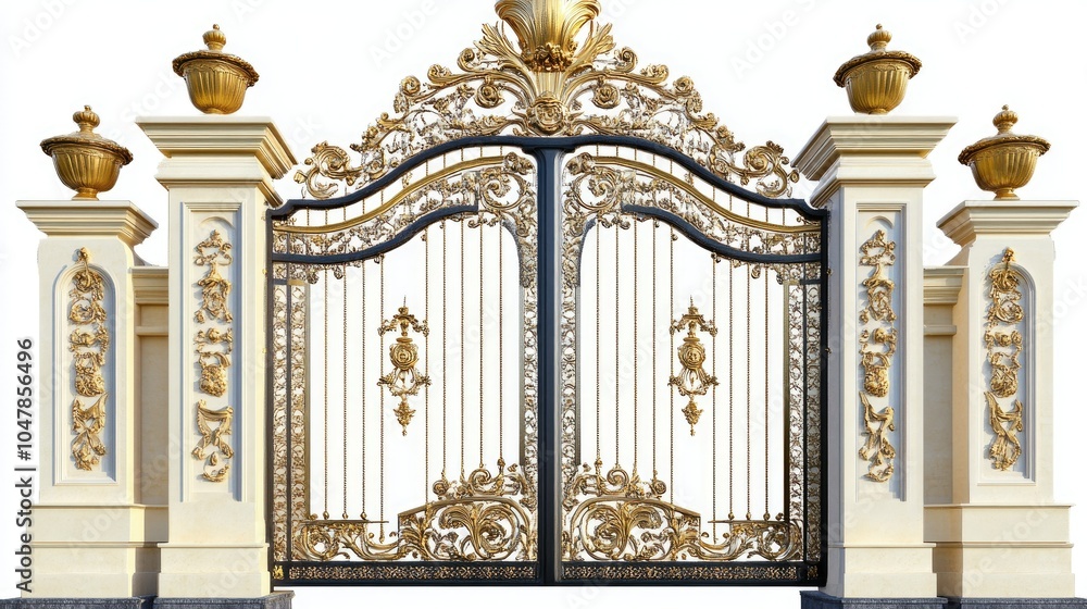 Stunning Ornate Gate with Detailed Design Features Stunning Ornate Gate with Detailed Design Features