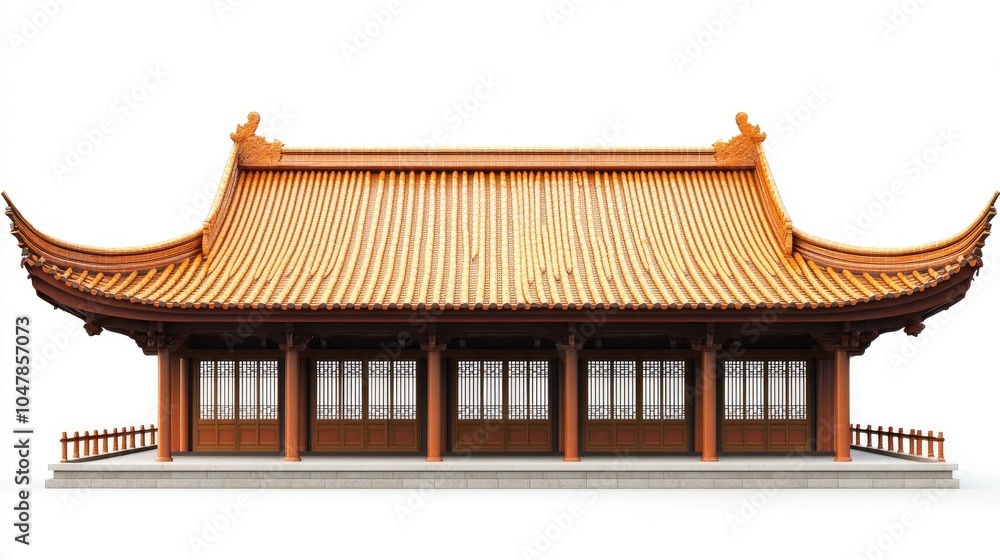 Vibrant Mockup of a Traditional Asian Roof Structure Vibrant Mockup of a Traditional Asian Roof Structure