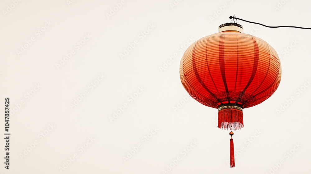 Obraz premium red Lantern on white background. ai generative.