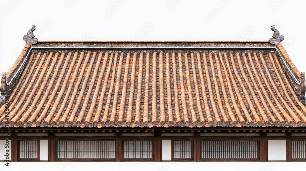 Isolated Hip Roof Mockup on a White Background Isolated Hip Roof Mockup on a White Background