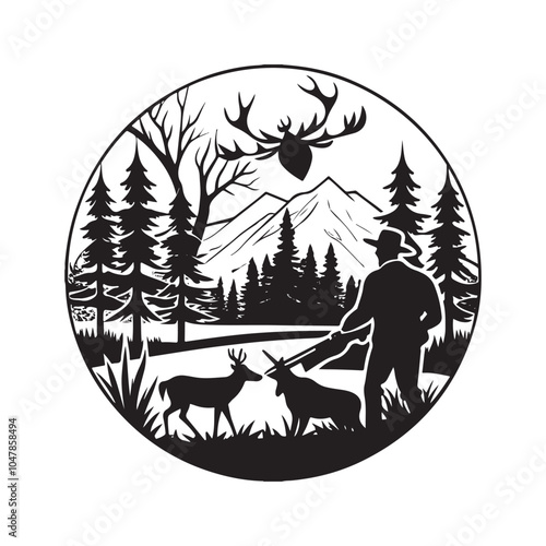 hunting vector silhouette design
