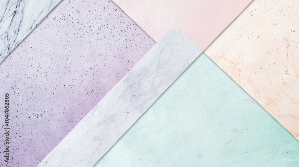 Fototapeta premium Dive into elegance and modernity with this stunning geometric background blending pastel marble and stone textures, perfect for adding luxury to any project