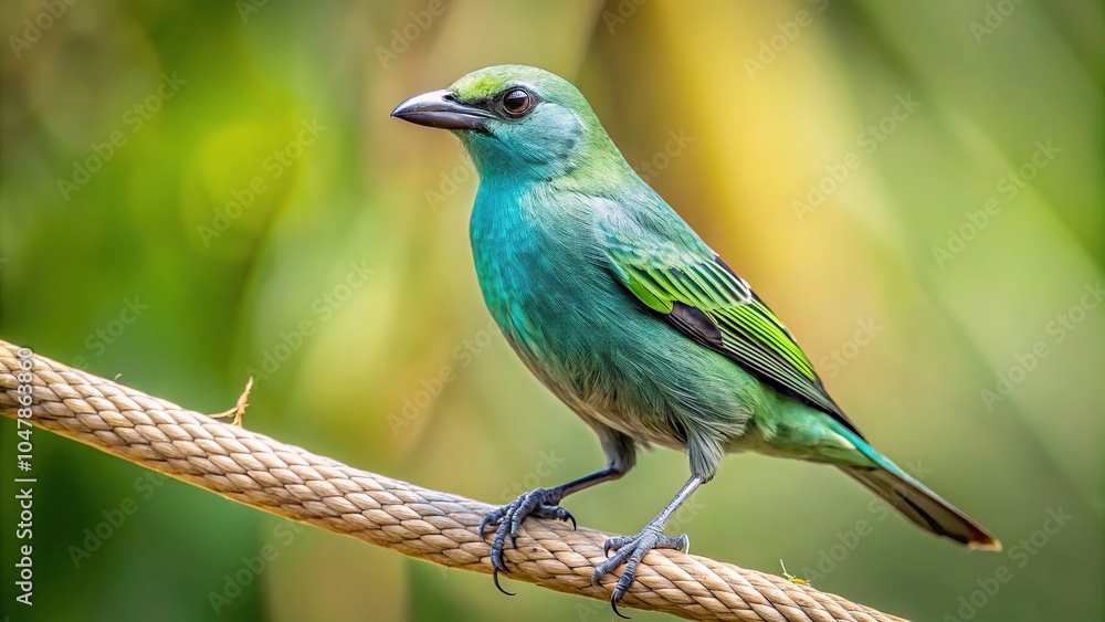Symmetrical Palm tanager perched on dry branches with beautiful background Symmetrical Palm tanager perched on dry branches with beautiful background
