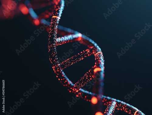 Glowing DNA Strand Model with Futuristic Effects