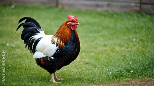 Beautiful Swedish Flower Hen with a unique pattern of colorful feathers, adding an eye-catching element to any flock. Known for its hardiness and friendly nature.