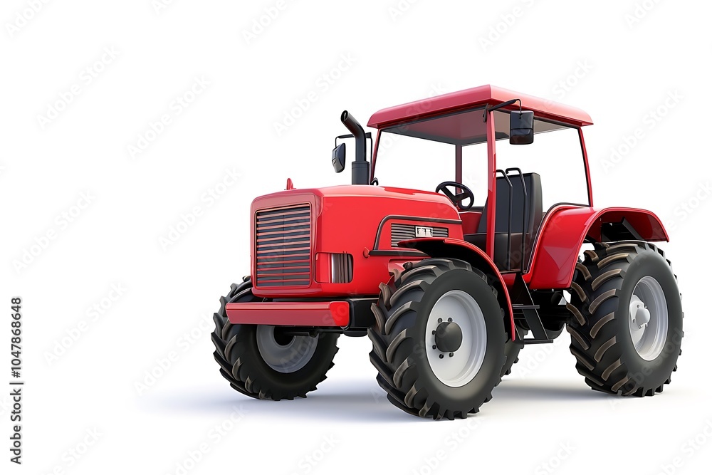 Red Tractor isolated on white background Red Tractor isolated on white background